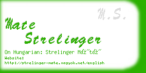 mate strelinger business card